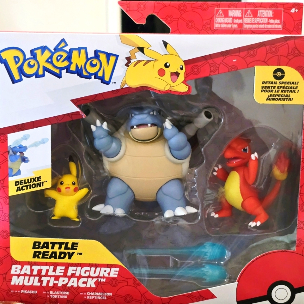 Pokemon Battle Figure Multi-Pack - Blue Blastoise, Red Charizard, Yellow Pikachu